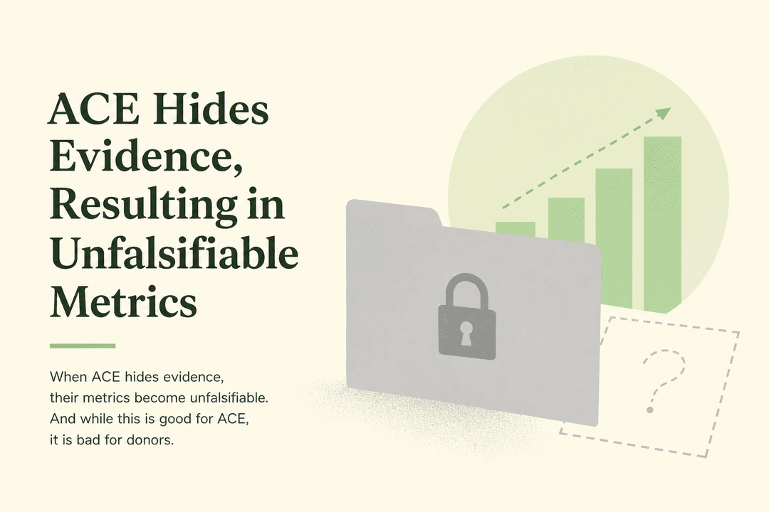 ACE Hides Evidence, Resulting in Unfalsifiable Metrics