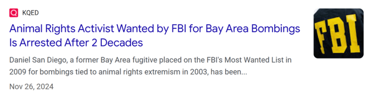 FBI Arrests Animal Rights Activist